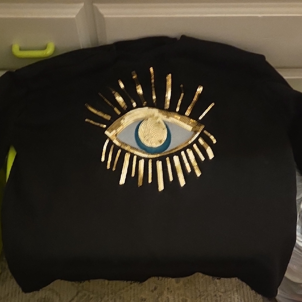Black Sweatshirt with Eye Design